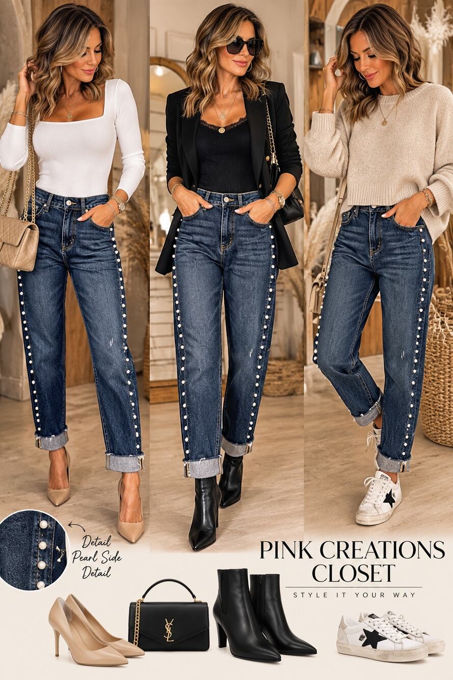 ZARA Pearl Side Detail High Rise Jeans Dark Wash Size 02